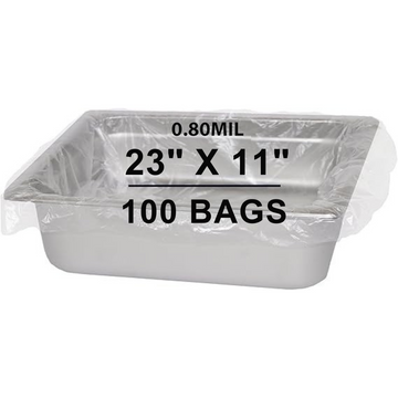 23X11 inches Poly Pan Liners 0.8 Mil Half Pan Shallow PTL